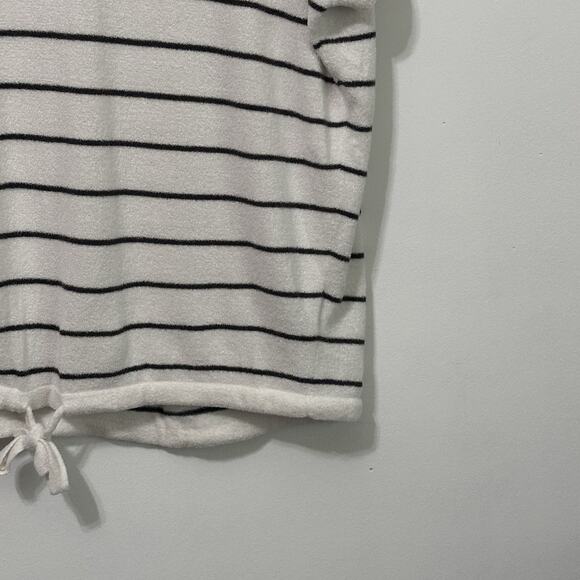 Barefoot Dreams Cozychic Ultra Lite Striped Sweater S Short Sleeve Tie Waist Top - Picture 2 of 10